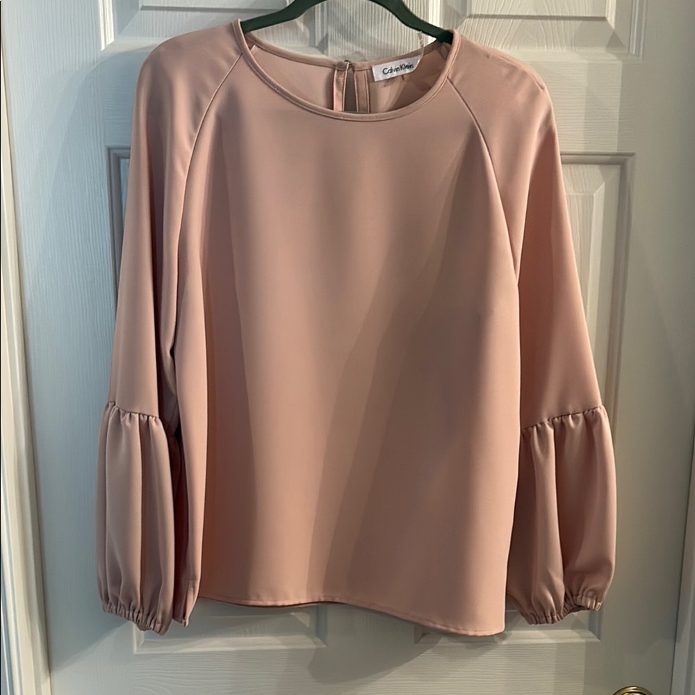 Calvin Klein Pink Bell Sleeve Blouse Relaxed Fit